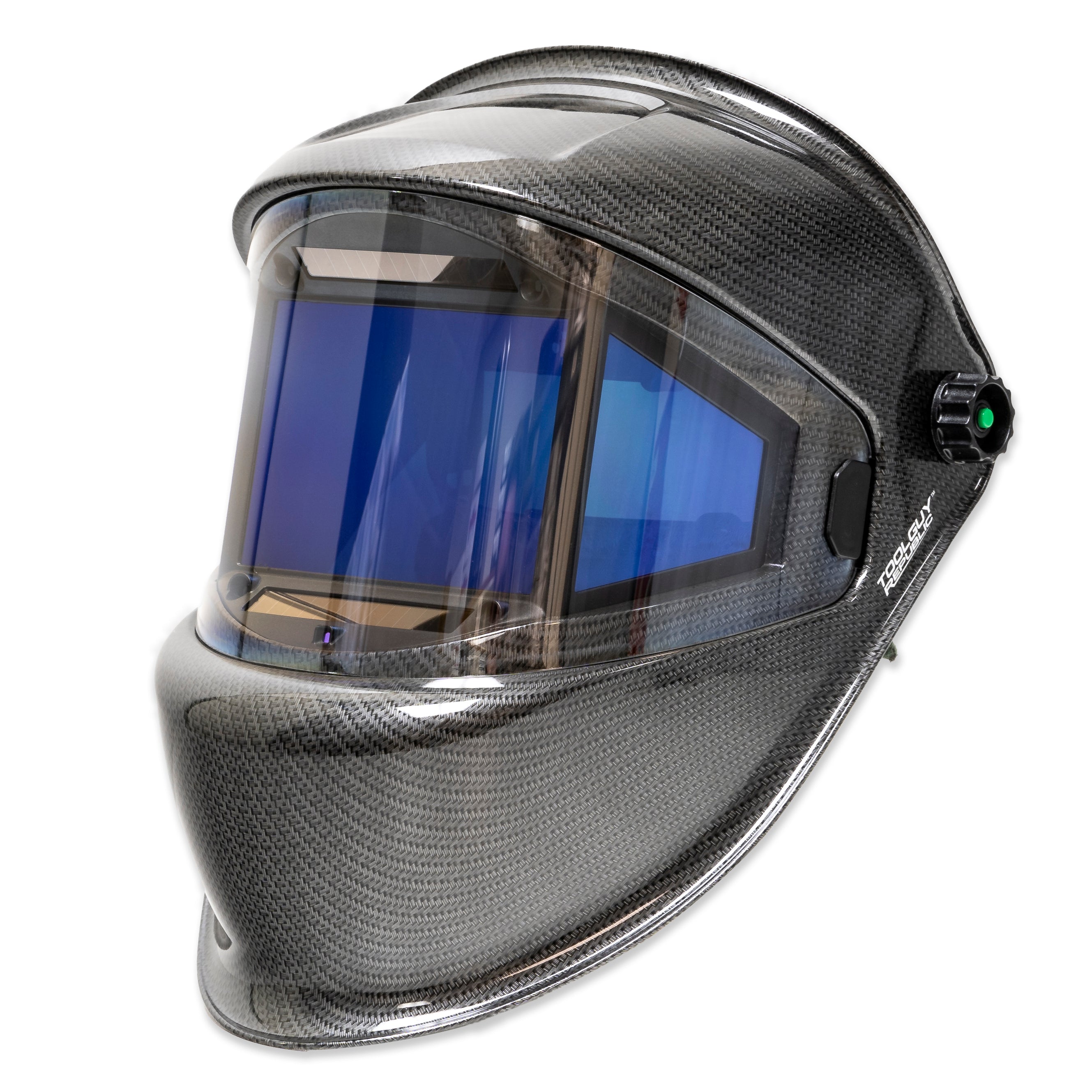 TGR Digital Panoramic 180 View Solar Powered Auto Darkening Welding Helmet - True Color (Carbon Fiber) - Tool Guy Republic