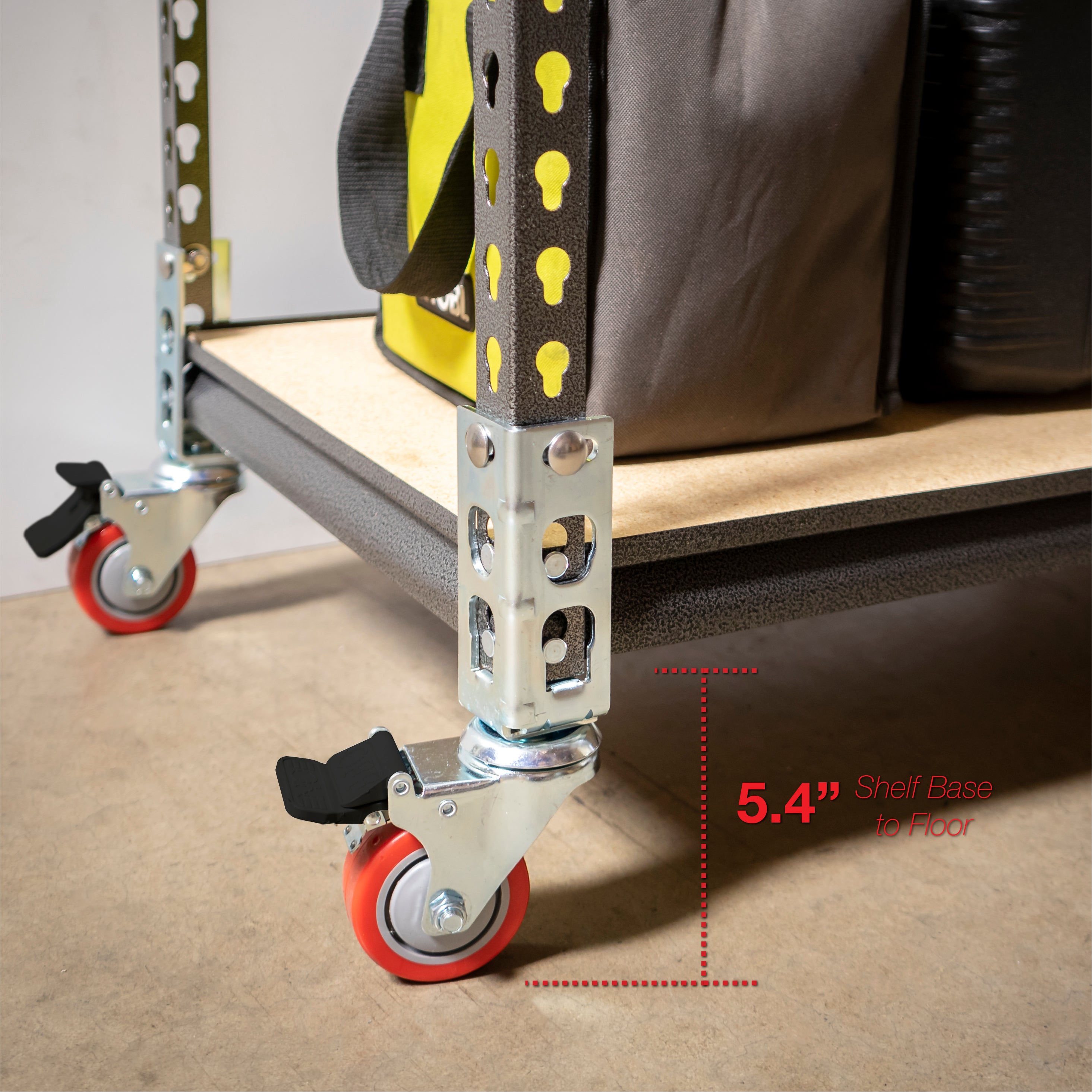 4pc Storage Rack Caster Wheels (Adapts to Boltless Self Locking Shelving Racks)