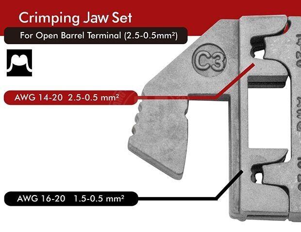 Crimping Tool Die - C3 Die for Open Barrel 205 & 250 Flag Terminal