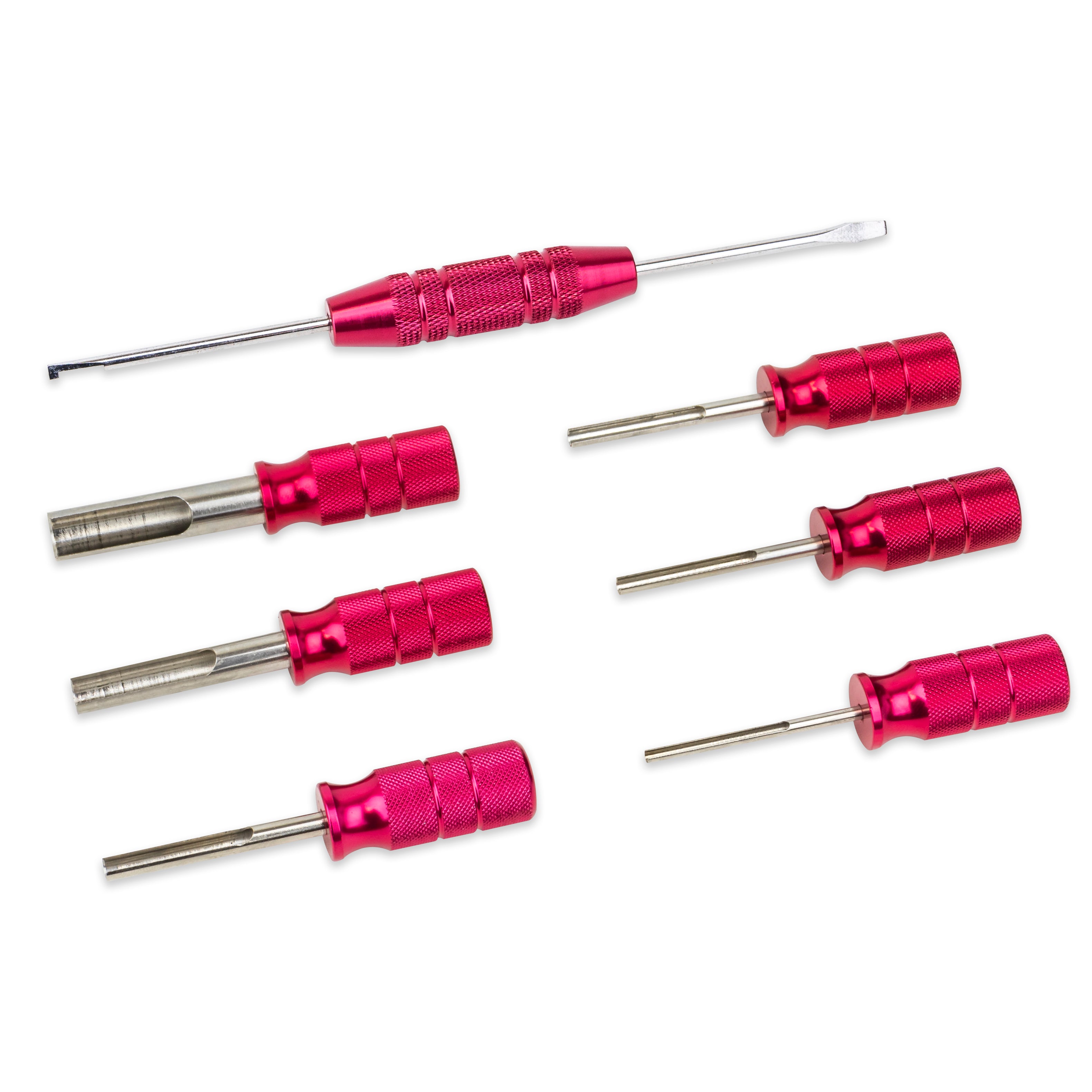 Deutsch Terminal Ratcheting Crimping Tool- Includes 6 Quick Change Dies PLUS 7pc Deutsch Terminal Release/Removal Tool Kit