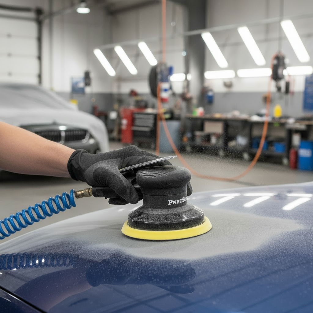 PneuStream 5" / 6" Palm Style Air Random Orbital Sander - 3/16" Orbit