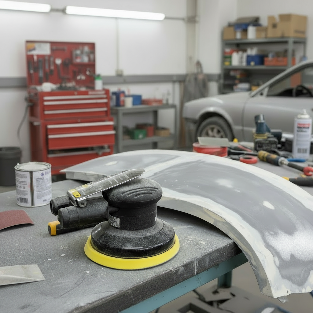 PneuStream 5" / 6" Palm Style Air Random Orbital Sander - 3/16" Orbit