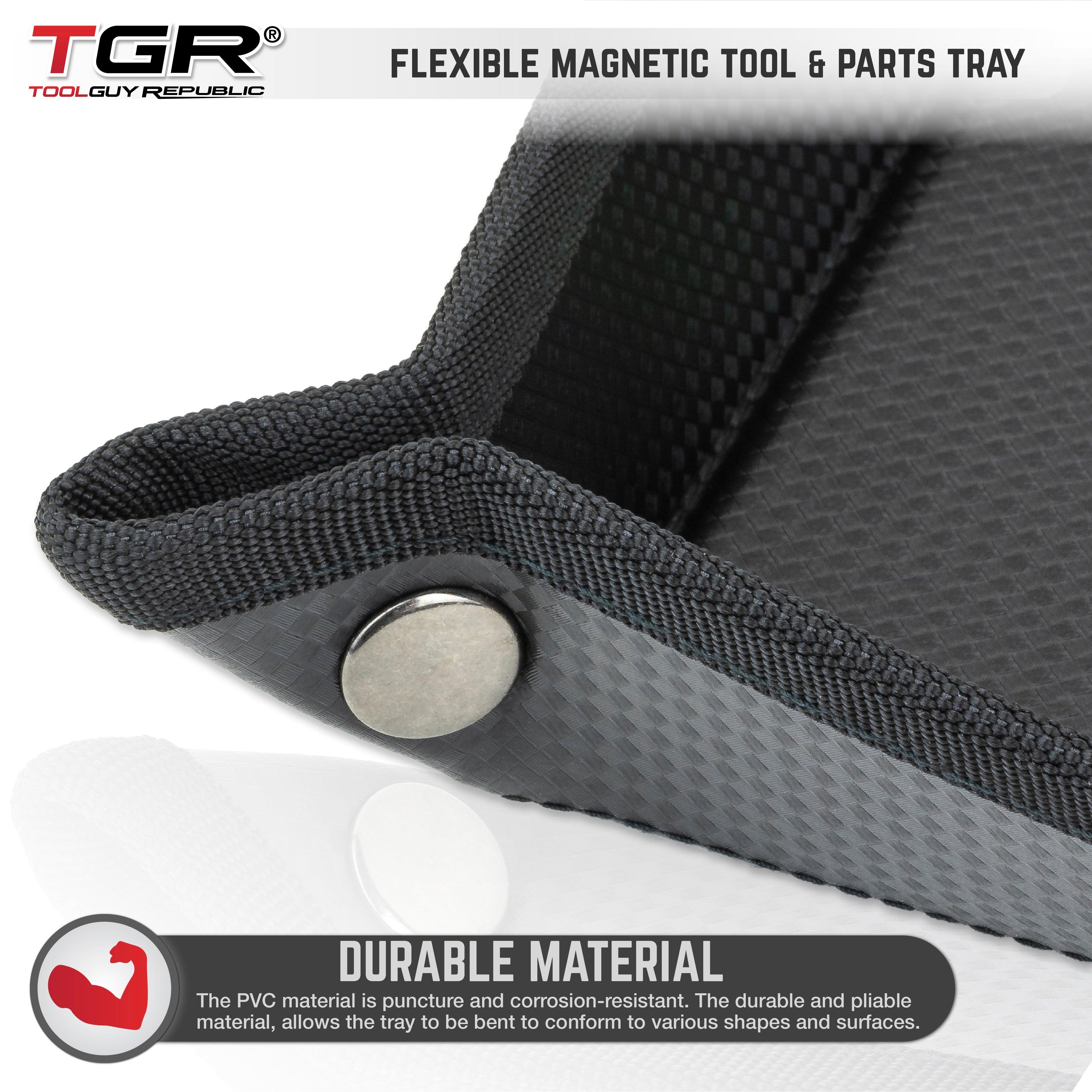 TGR Premium Flexible Magnetic Tool & Parts Tray Organizer 10”x10” - Perfect for Toolbox Drawers, Workshop & Garage