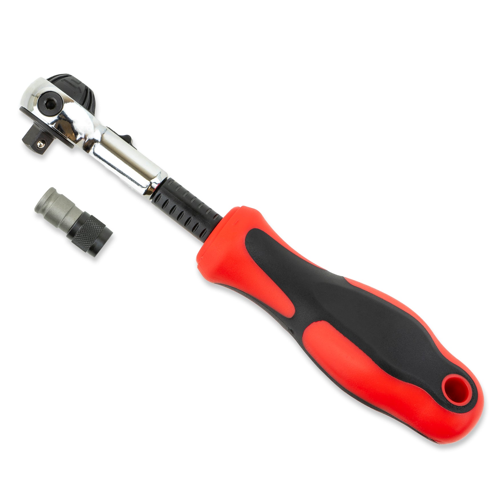 1/4" Dr. Rotatable Head Ratchet Handle with Quick Lock Included 1/4" Square to 1/4" Hex Bit Adapter