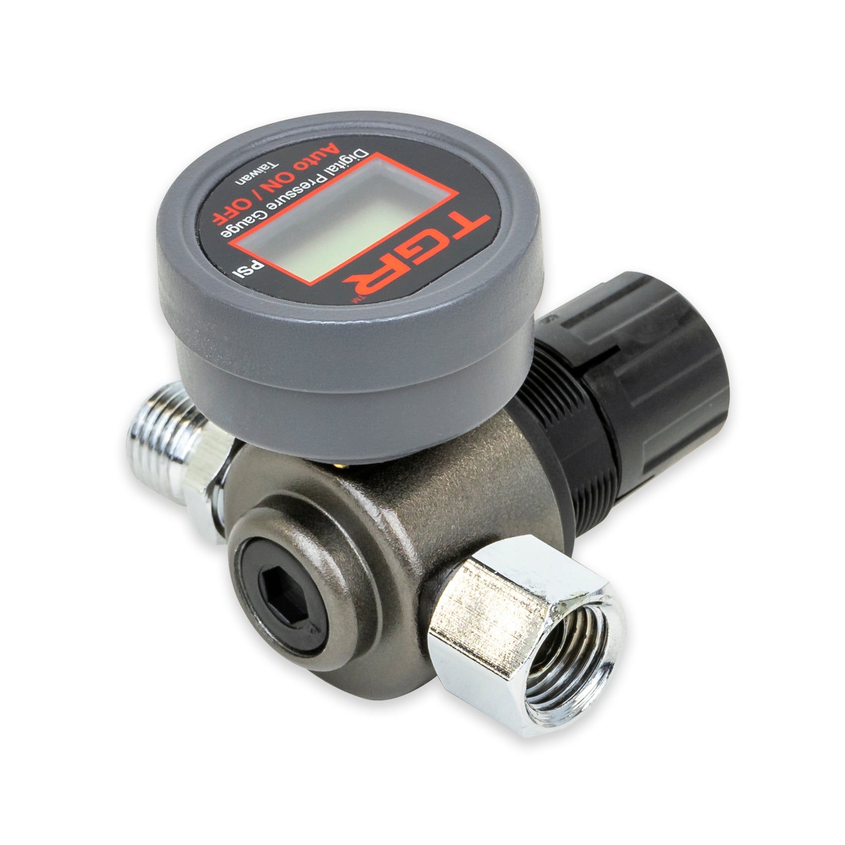 HVLP Spray Gun Air Regulator with Automatic Digital Pressure Gauge and Diaphragm Control