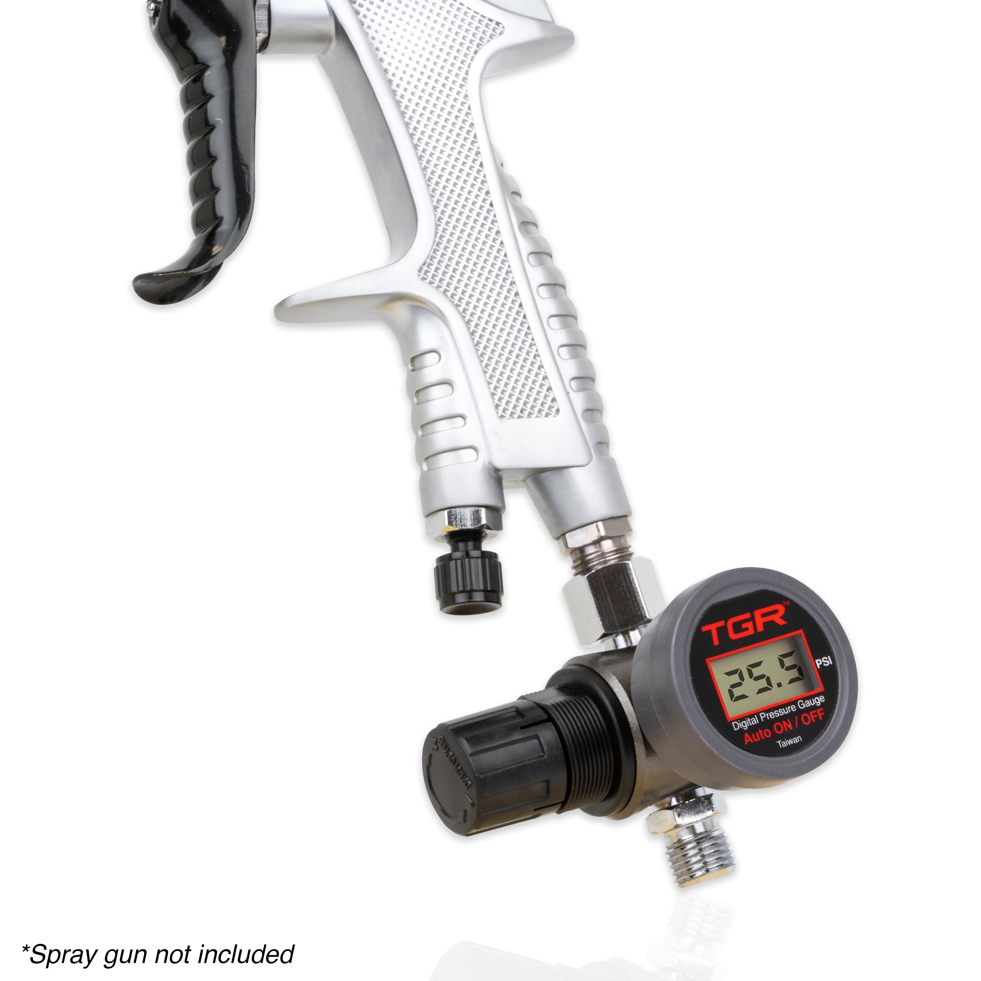 HVLP Spray Gun Air Regulator with Automatic Digital Pressure Gauge and Diaphragm Control