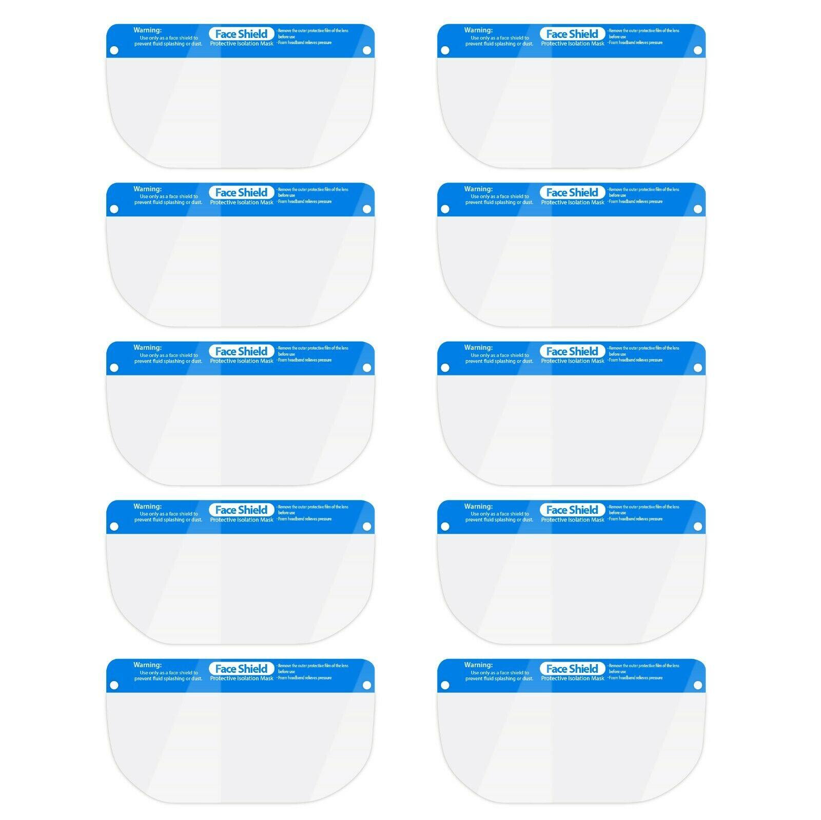 10 Pack Reusable Protective Isolation Safety Face Mask Shield for Men and Women (Anti-Fog) - Tool Guy Republic