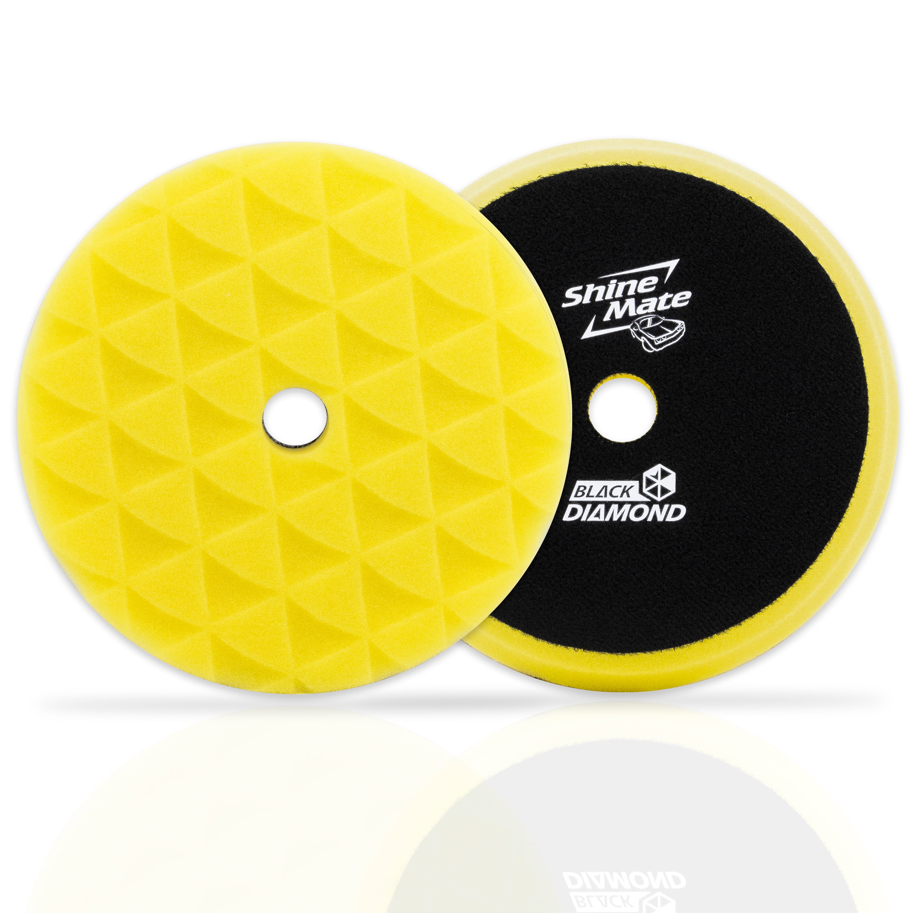 Shinemate - 7" Black Diamond Yellow High Cut Foam Pad to fit 6" Backing Plates (5 Pack) - Tool Guy Republic