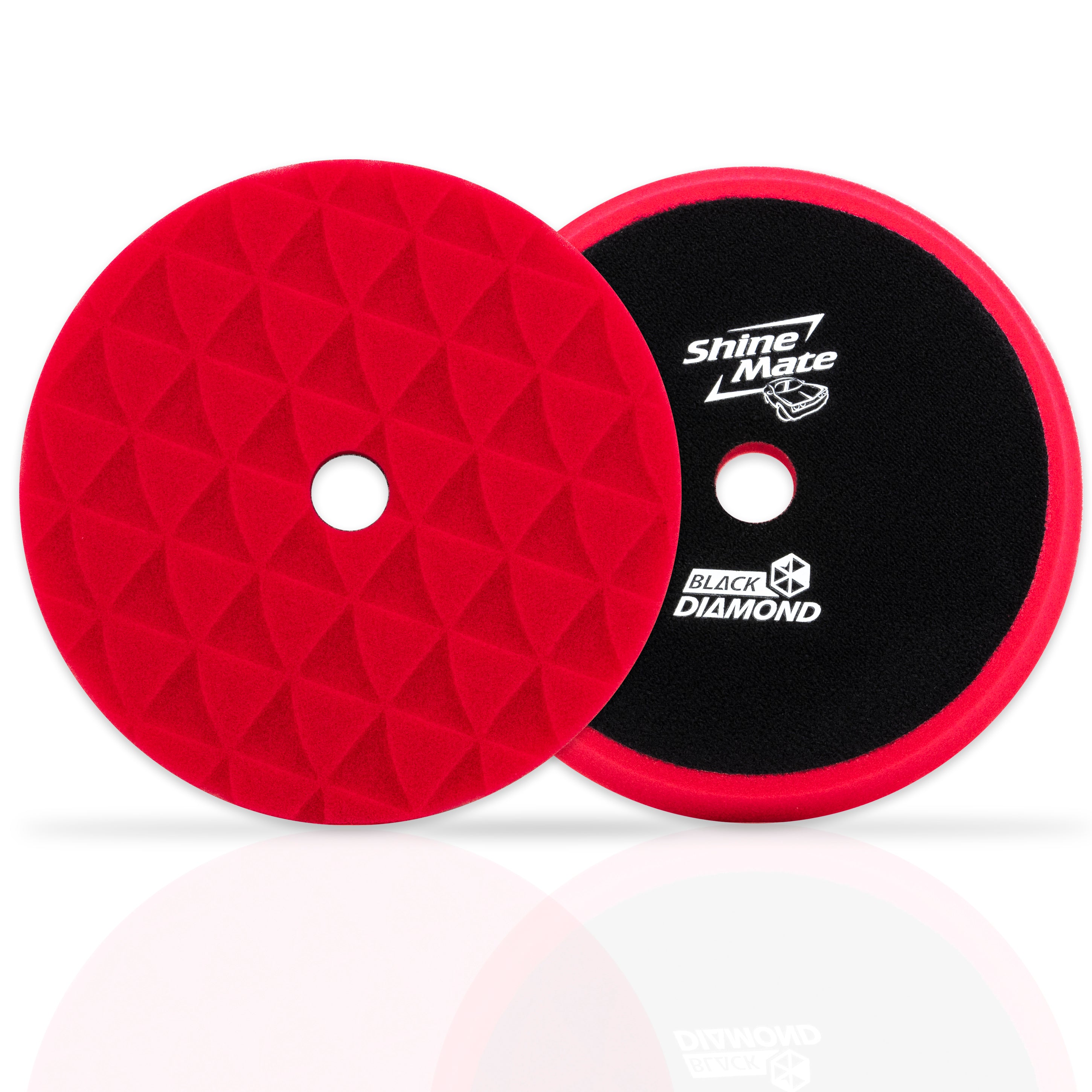 Shinemate - 7" Black Diamond Red Finishing Foam Pad to fit 6" Backing Plates (5 Pack) - Tool Guy Republic
