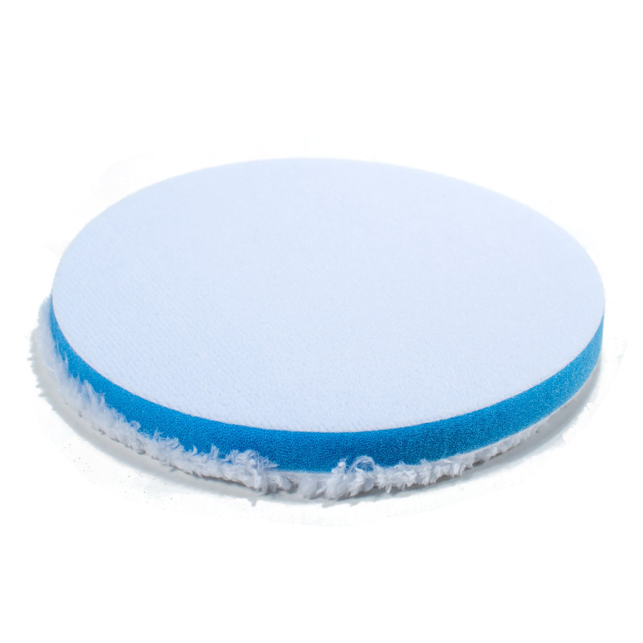 6" Microfiber Polishing Pad Hook and Loop Blue Soft Density Foam