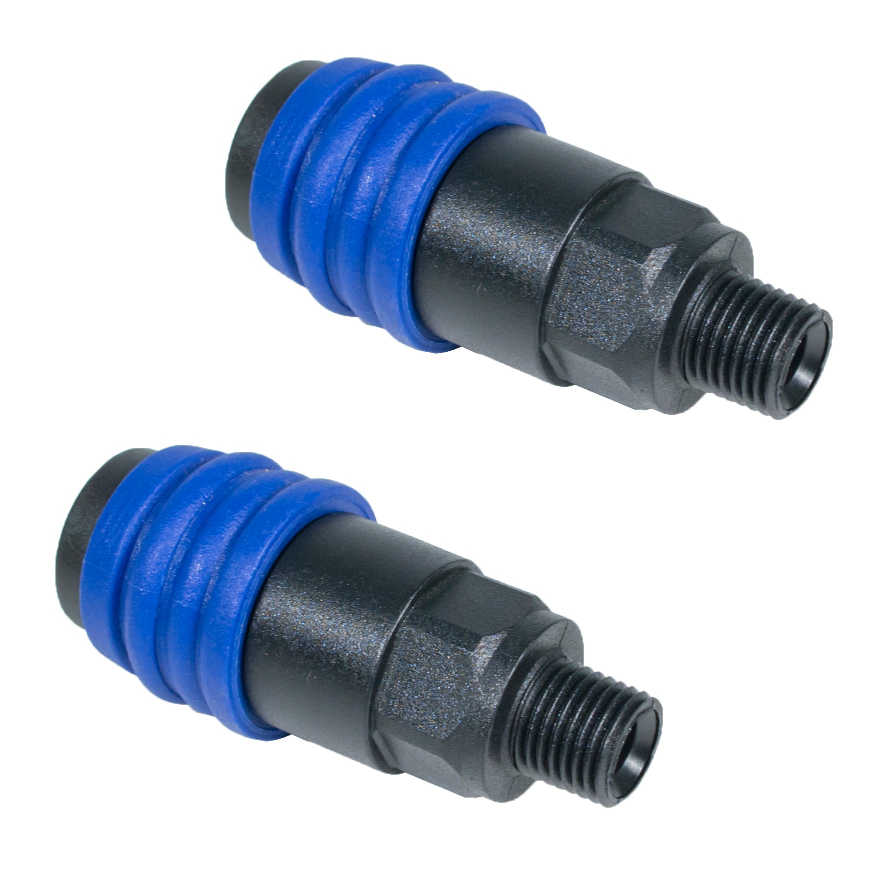 Composite One-Touch Quick Coupler - 1/4" Male (3 in 1 Accepts AMT) - (2 Pack)