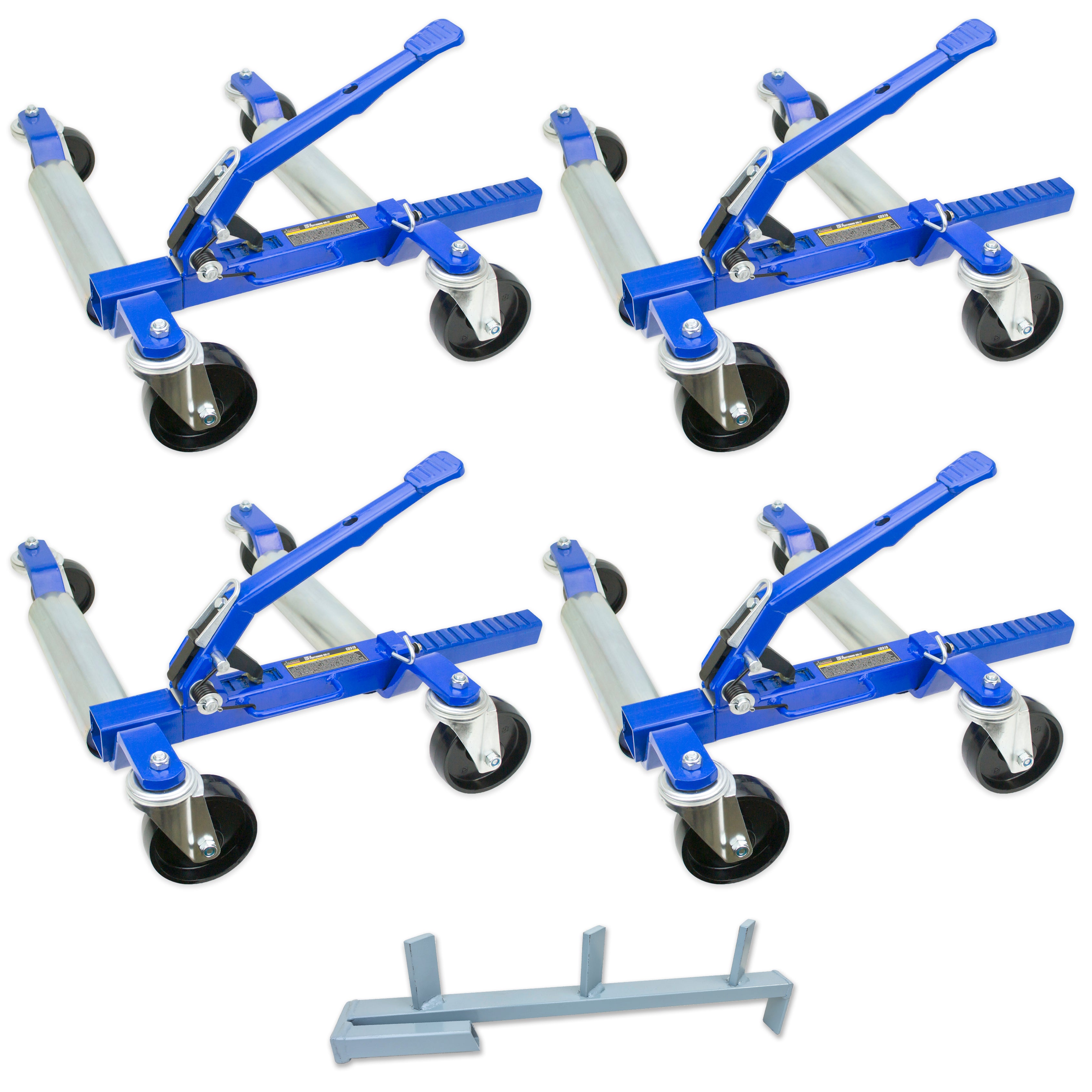 Jackco 1500 LB 12.5” Wheel Car Positioning Dolly (4 Pack with Stand) - Tool Guy Republic