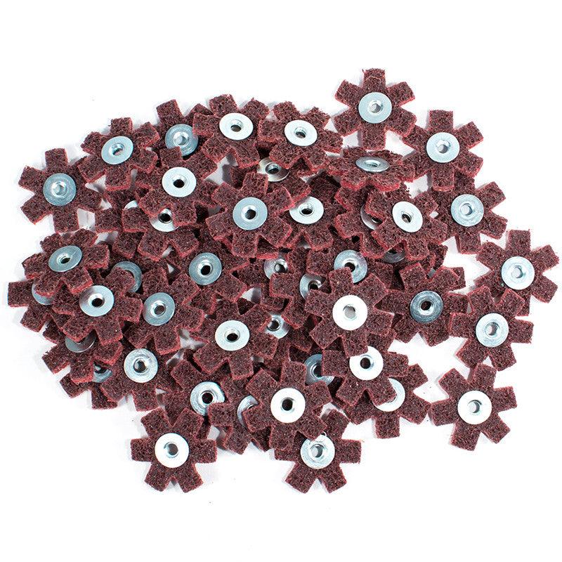 50pc 1-1/2" Surface Conditioning Star Abrasive Disc -Maroon Medium Grade