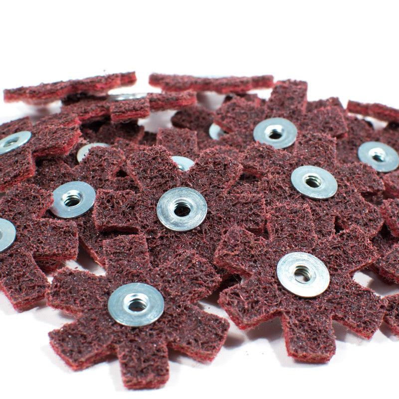 25pc 2" Surface Conditioning Star Abrasive Disc -Maroon Medium Grade