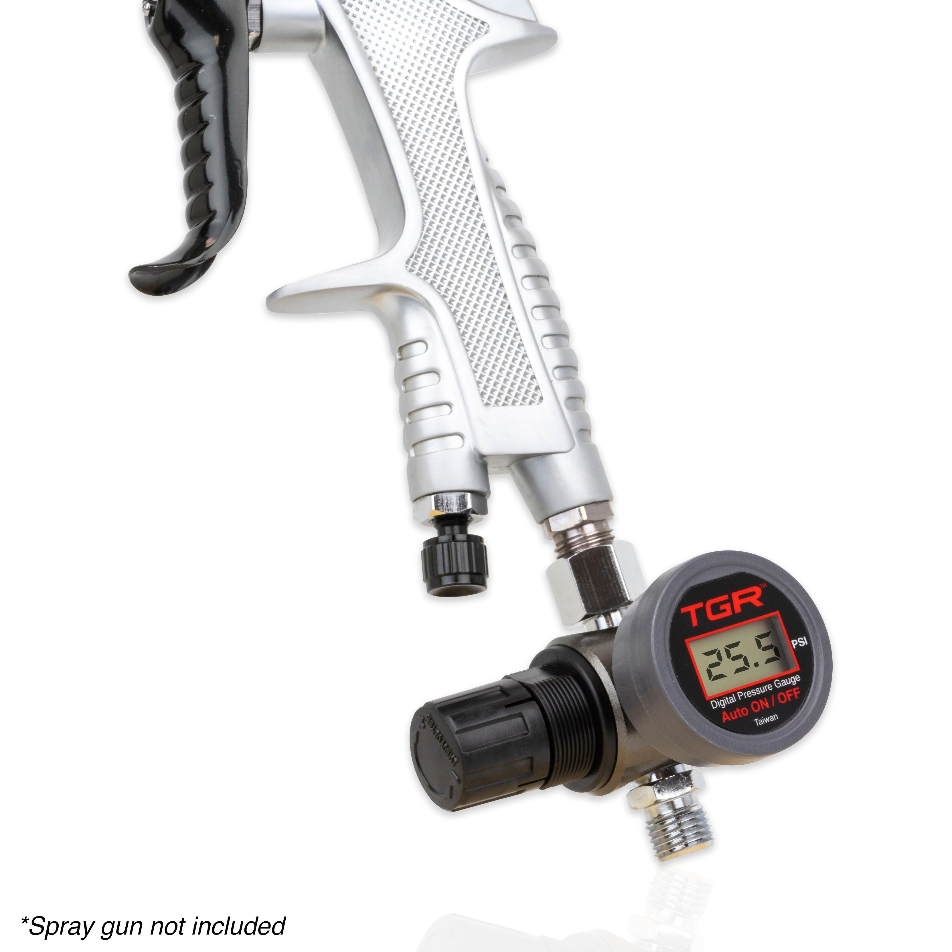 HVLP Spray Gun Air Regulator with Automatic Digital Pressure Gauge and Diaphragm Control - Tool Guy Republic