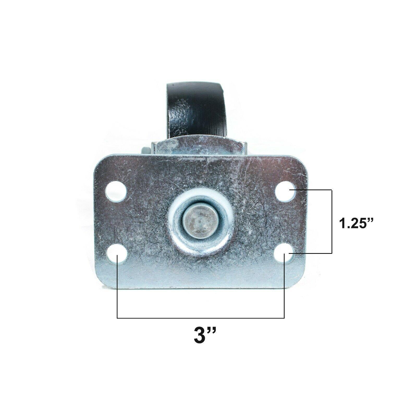3.5" Swivel Ball Bearing Steel Caster Wheels with Top Plate (Set of 4) - Tool Guy Republic